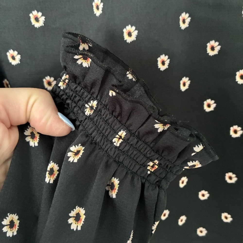 Ted Baker Black and White Fitted Long Sleeve Blouse - Picture 5 of 10